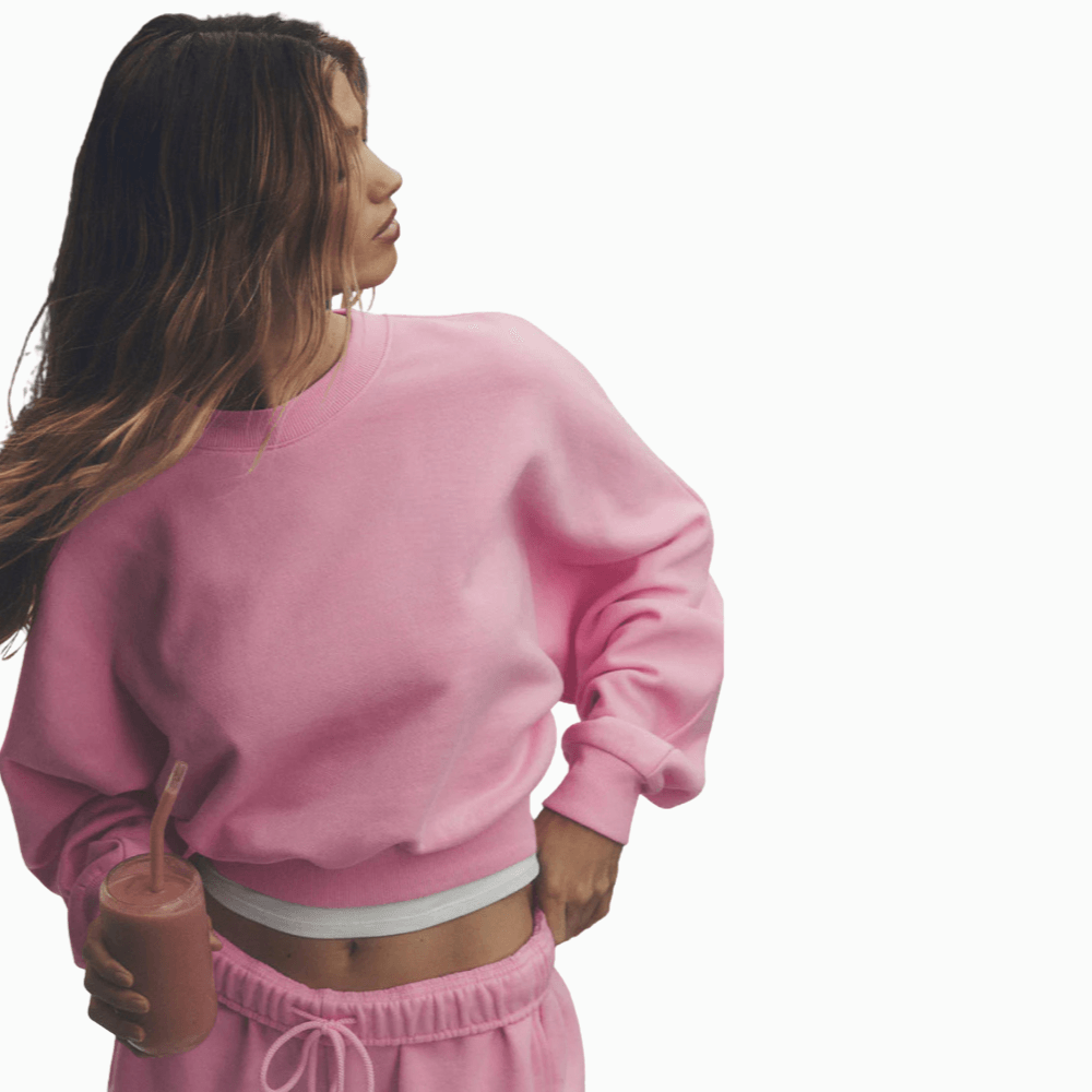 Pullover Sweatshirt With Elastic Shorts Set - Image 3