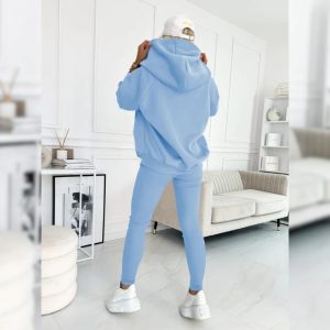 Casual Snap Buttoned Hoodie And Legging Three Piece Set - Image 12