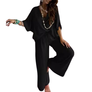 Women Solid Color Casual Suit - Image 1