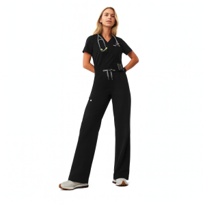 Women Professional Scrub Set with Cargo Pants and One Pocket Top - Image 1