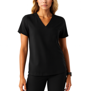 Women Professional Scrub Set with Cargo Pants and One Pocket Top - Image 2