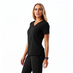 Women Professional Scrub Set with Cargo Pants and One Pocket Top - Image 3