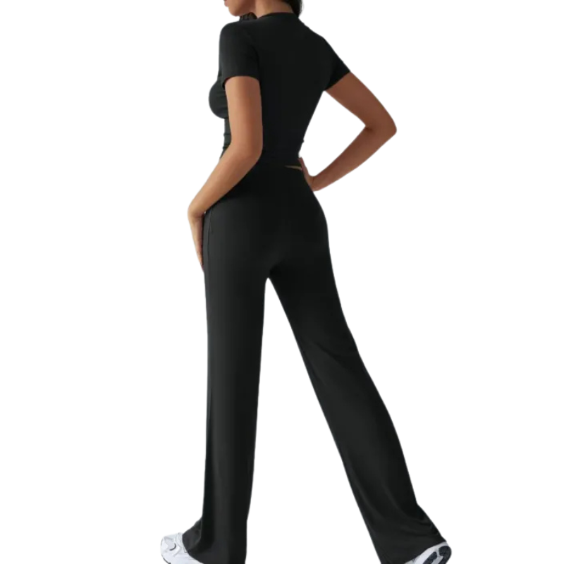 Two Piece Long Sleeve Top And Drawstring Pants Set - Image 5