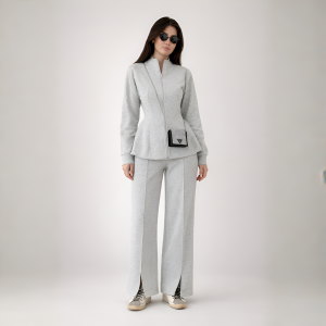 Two Piece Suit Set With Zip Up Jacket For Women - Image 4