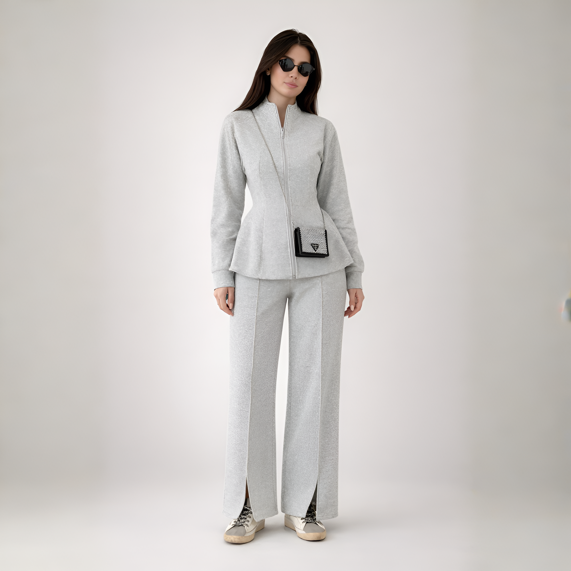 Two Piece Suit Set With Zip Up Jacket For Women - Image 4