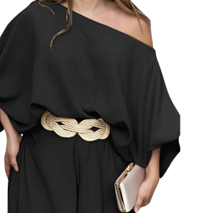 Two Piece Set With Flowy Pants And Lantern Sleeve Top For Women - Image 13