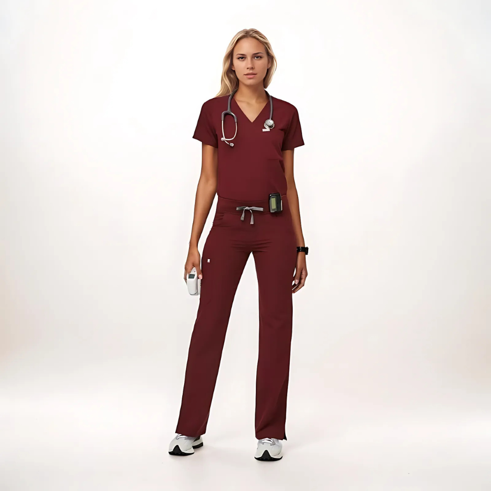 Professional Scrub Set For Women With One Pocket Top And Cargo Pants - Image 7