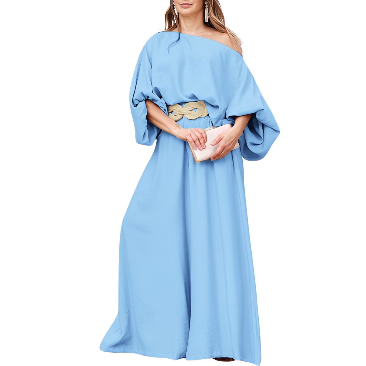Two Piece Set With Flowy Pants And Lantern Sleeve Top For Women - Image 27