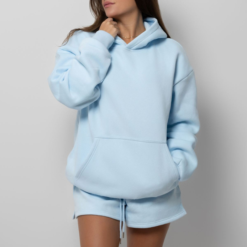 Pastel Hoodie And Shorts Set - Image 5