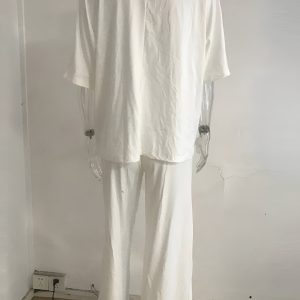 Fashionable Short Sleeve T Shirt And Straight Pant Set - Image 3
