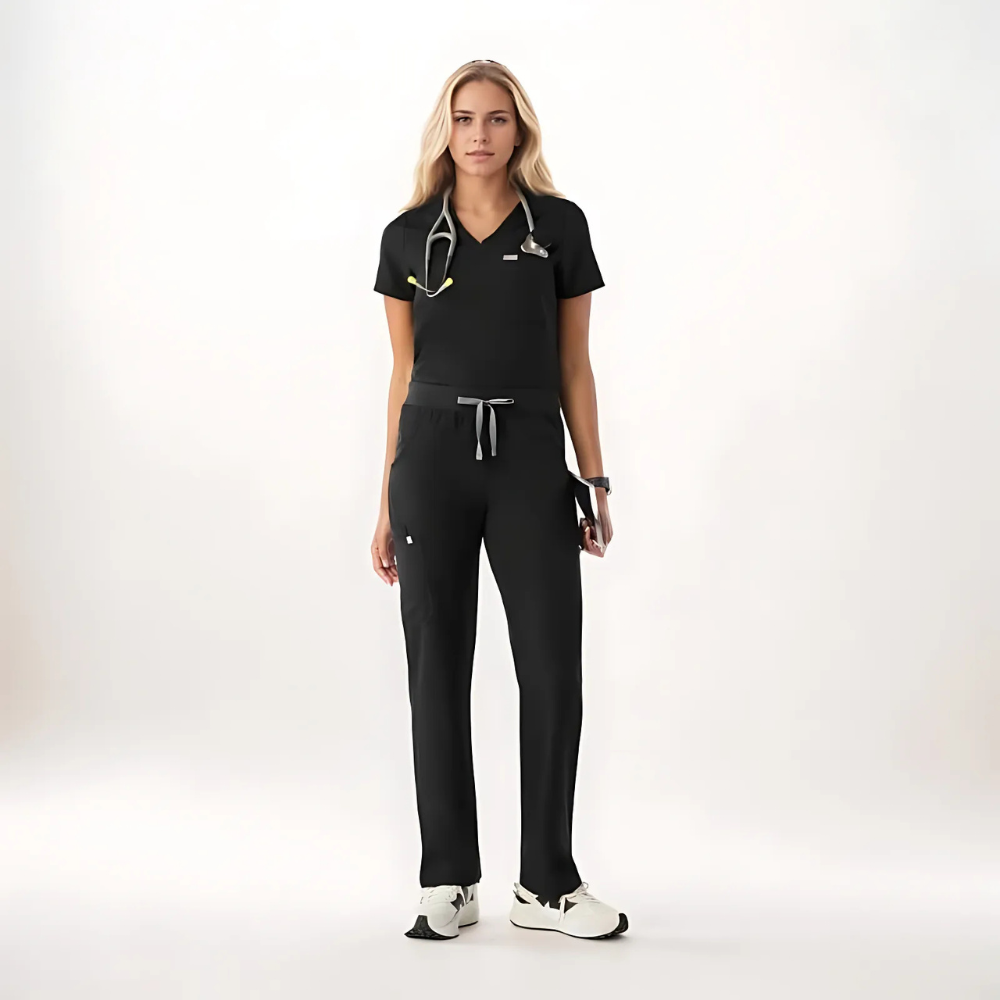 Professional Scrub Set For Women With One Pocket Top And Cargo Pants - Image 3