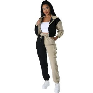 Two Tone Hooded Tracksuit Set - Image 1