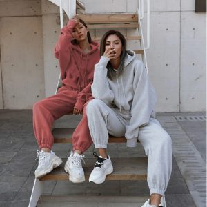 Two Piece Hooded Tracksuit Set - Image 2