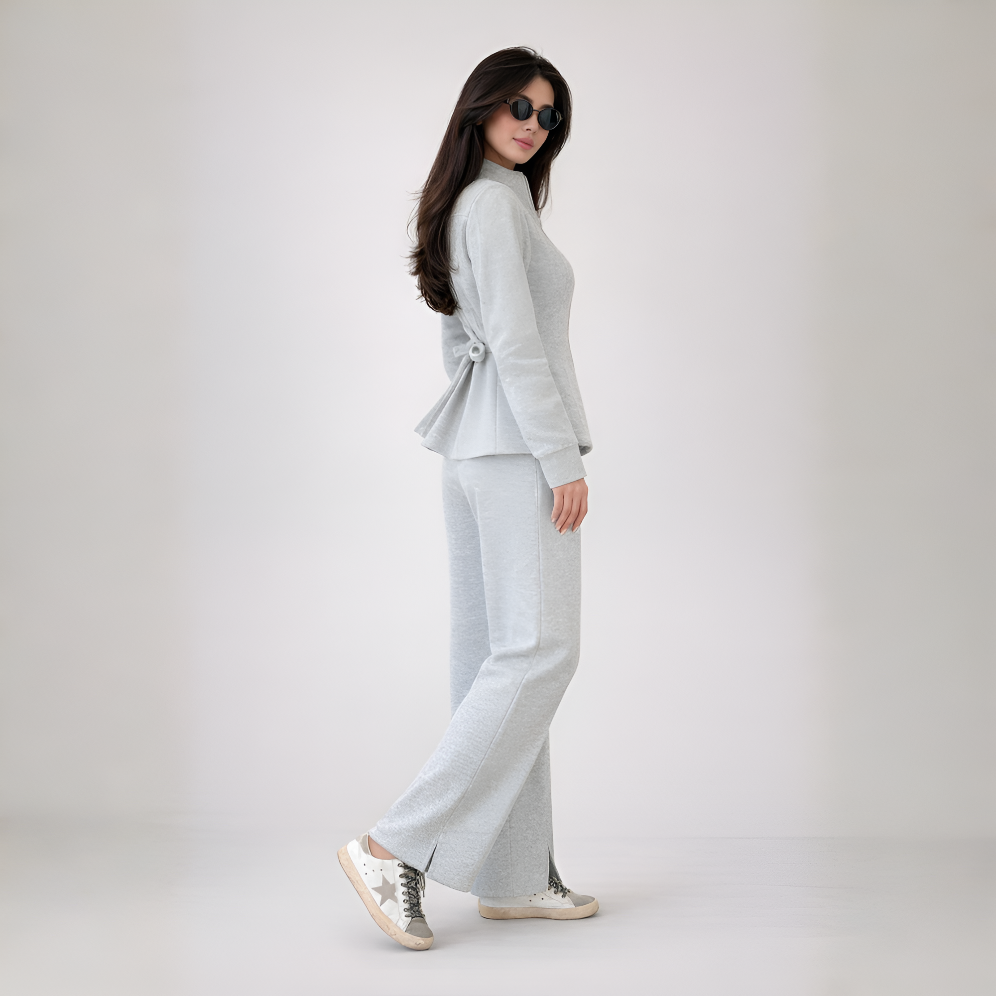 Two Piece Suit Set With Zip Up Jacket For Women - Image 5
