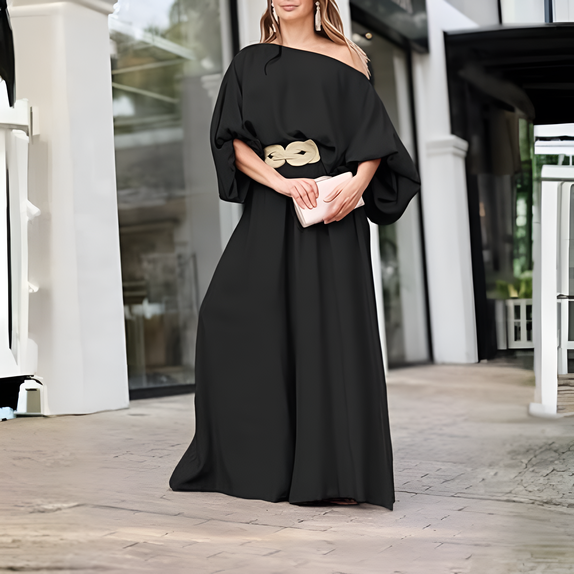 Two Piece Set With Flowy Pants And Lantern Sleeve Top For Women - Image 14