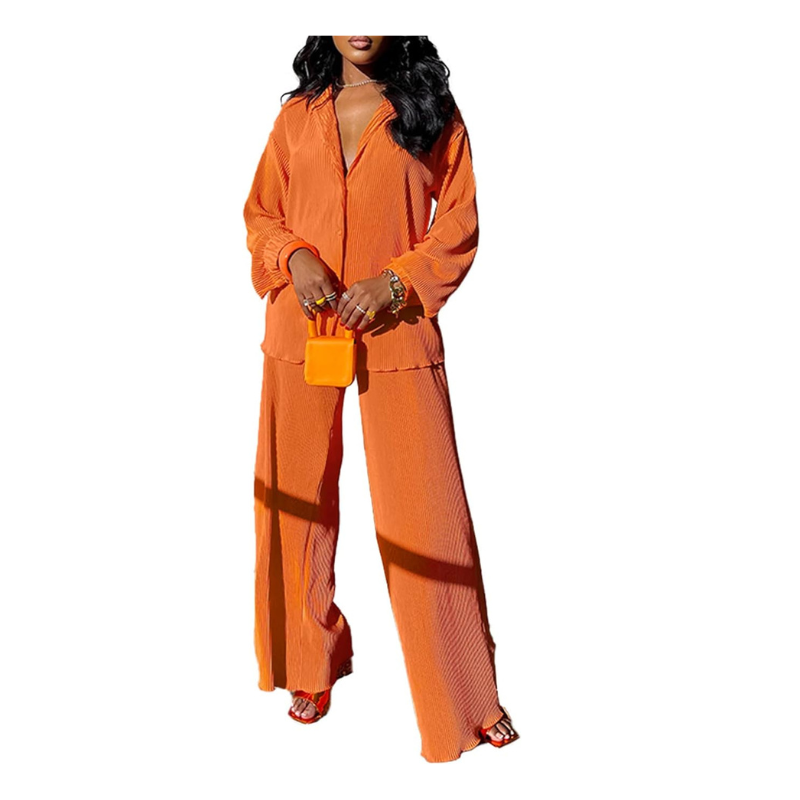 Flare Pleated Wide Leg Pants Co-Ord Sets - Image 10