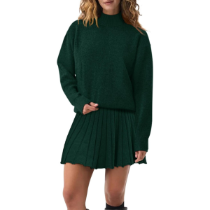 Two Piece Knit Sweater With Mini Skirt Set For Women - Image 30