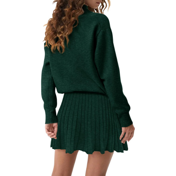 Two Piece Knit Sweater With Mini Skirt Set For Women