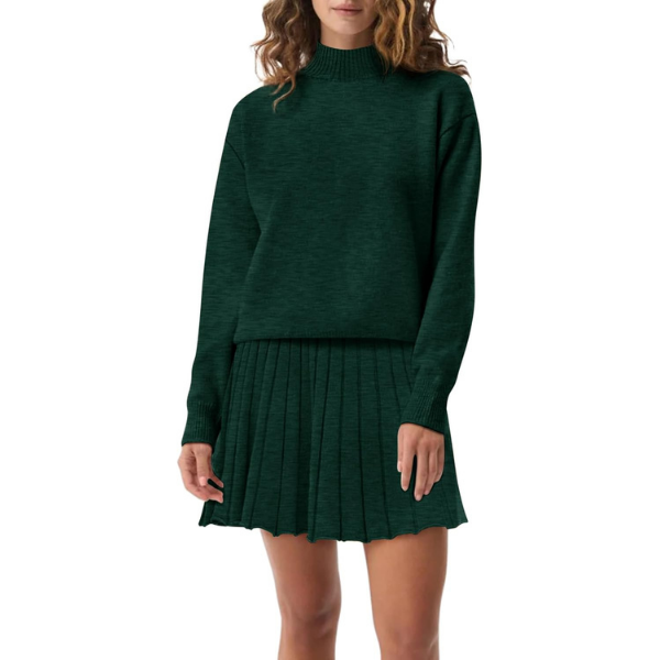 Two Piece Knit Sweater With Mini Skirt Set For Women