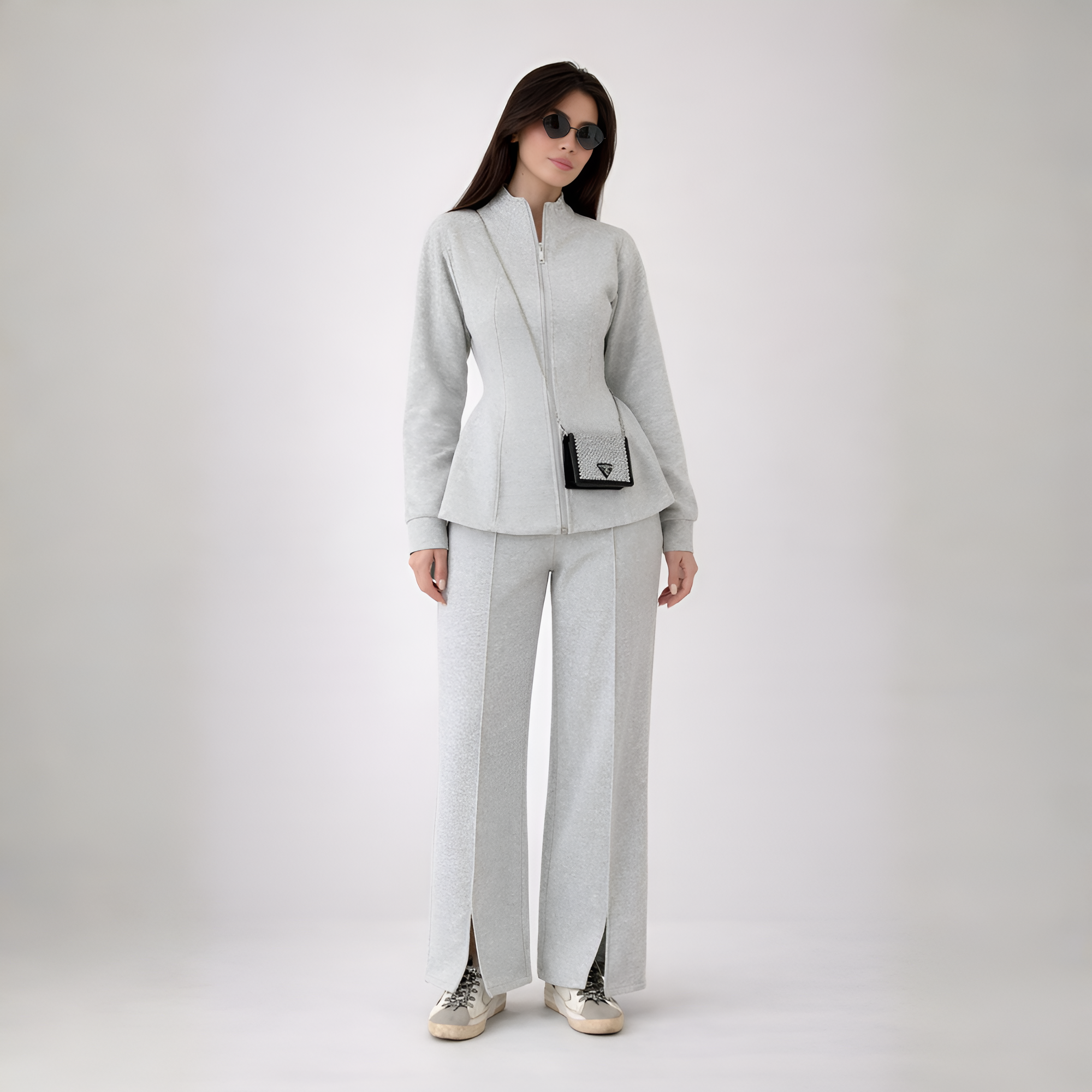 Two Piece Suit Set With Zip Up Jacket For Women - Image 6