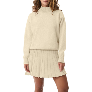 Two Piece Knit Sweater With Mini Skirt Set For Women - Image 40