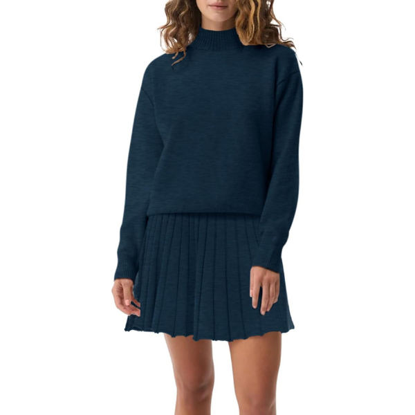 Two Piece Knit Sweater With Mini Skirt Set For Women