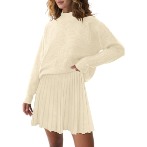 Two Piece Knit Sweater With Mini Skirt Set For Women - Image 39