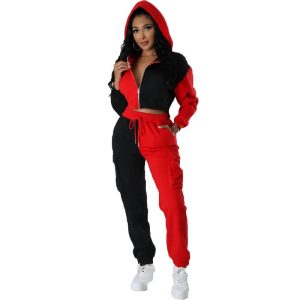 Two Tone Hooded Tracksuit Set - Image 3