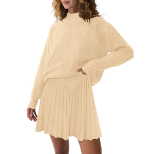 Two Piece Knit Sweater With Mini Skirt Set For Women - Image 50