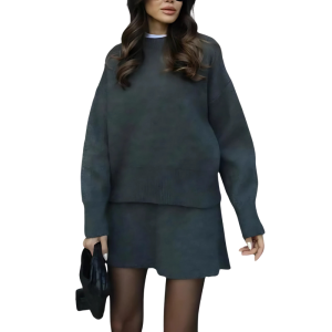 Cozy Knit Sweater And Skirt Two Piece Set - Image 4