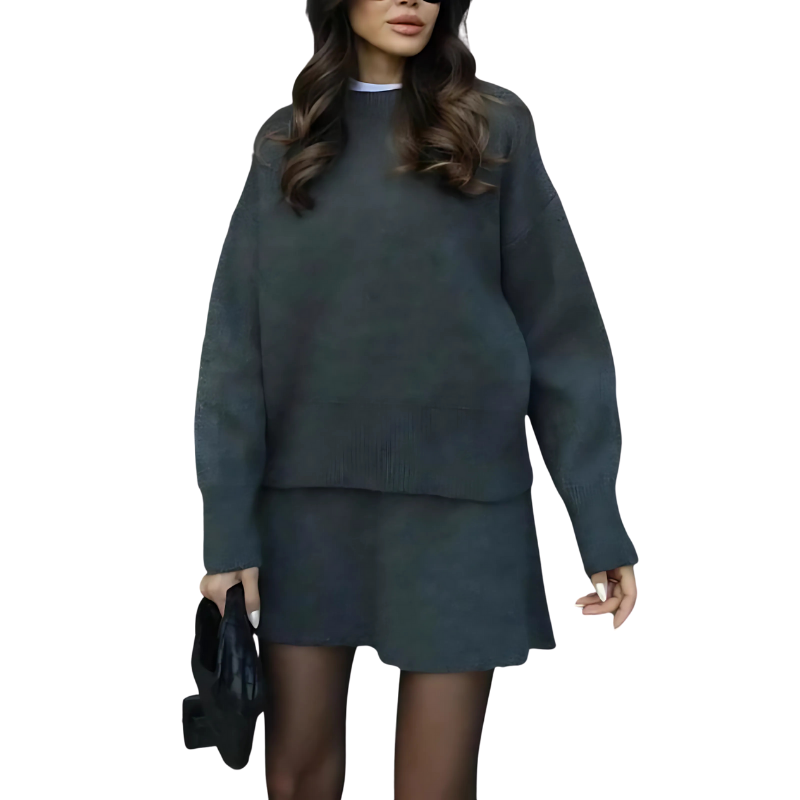Cozy Knit Sweater And Skirt Two Piece Set - Image 4