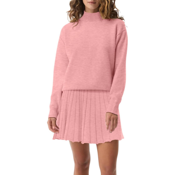 Two Piece Knit Sweater With Mini Skirt Set For Women