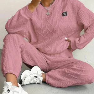 2 Piece Casual Sweatshirt And Comfy Pant Set - Image 7