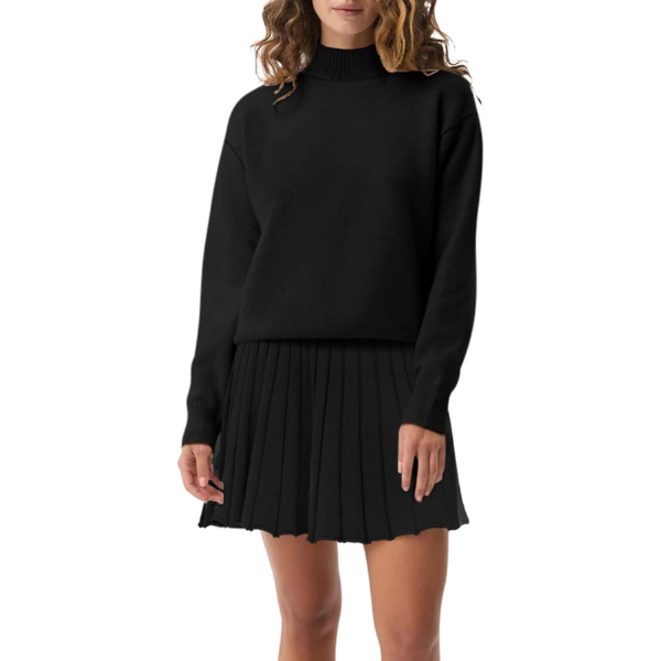 Two Piece Knit Sweater With Mini Skirt Set For Women