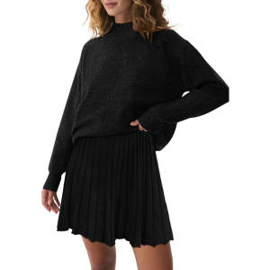 Two Piece Knit Sweater With Mini Skirt Set For Women - Image 58