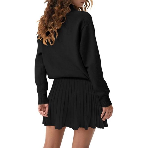 Two Piece Knit Sweater With Mini Skirt Set For Women
