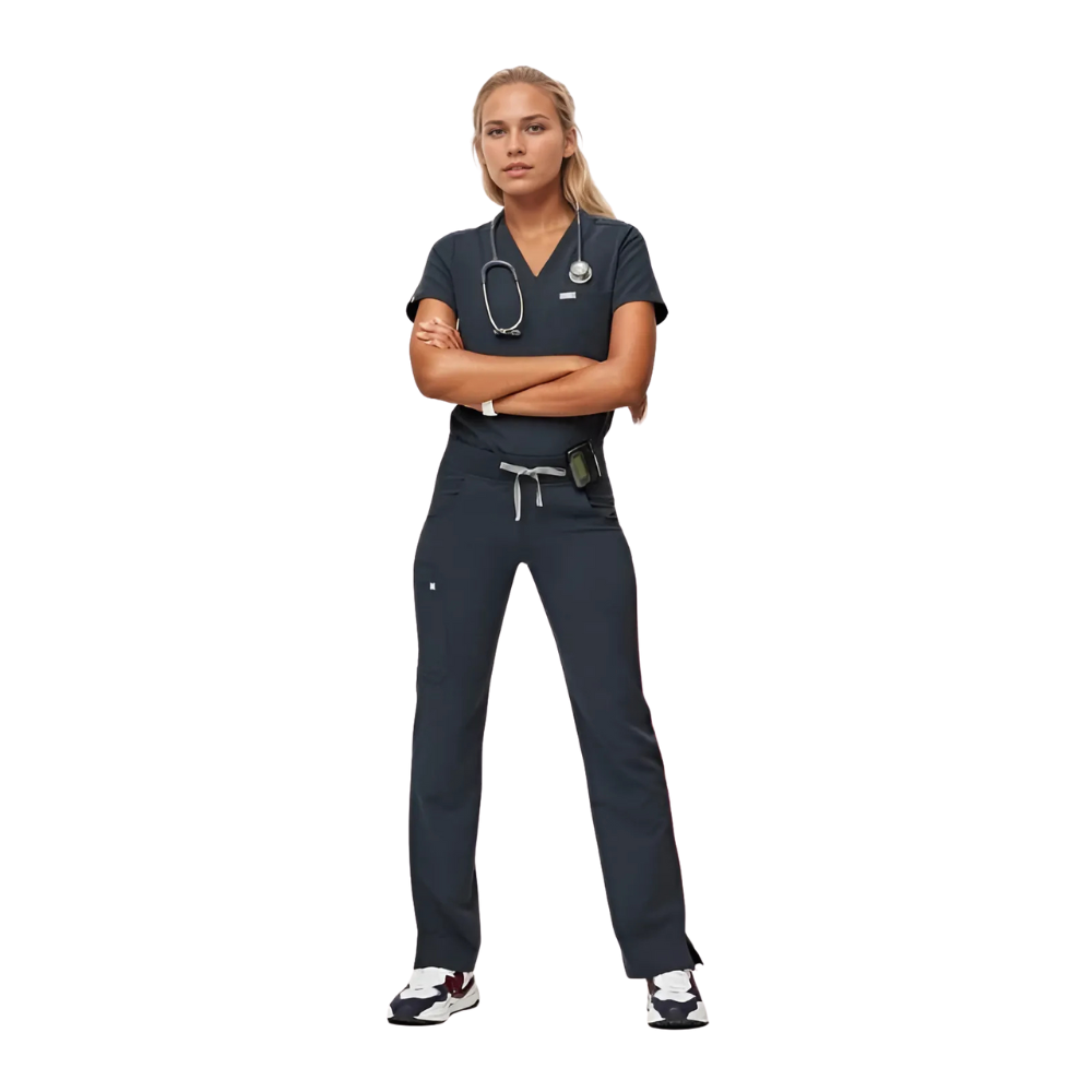 Professional Scrub Set For Women With One Pocket Top And Cargo Pants - Image 10
