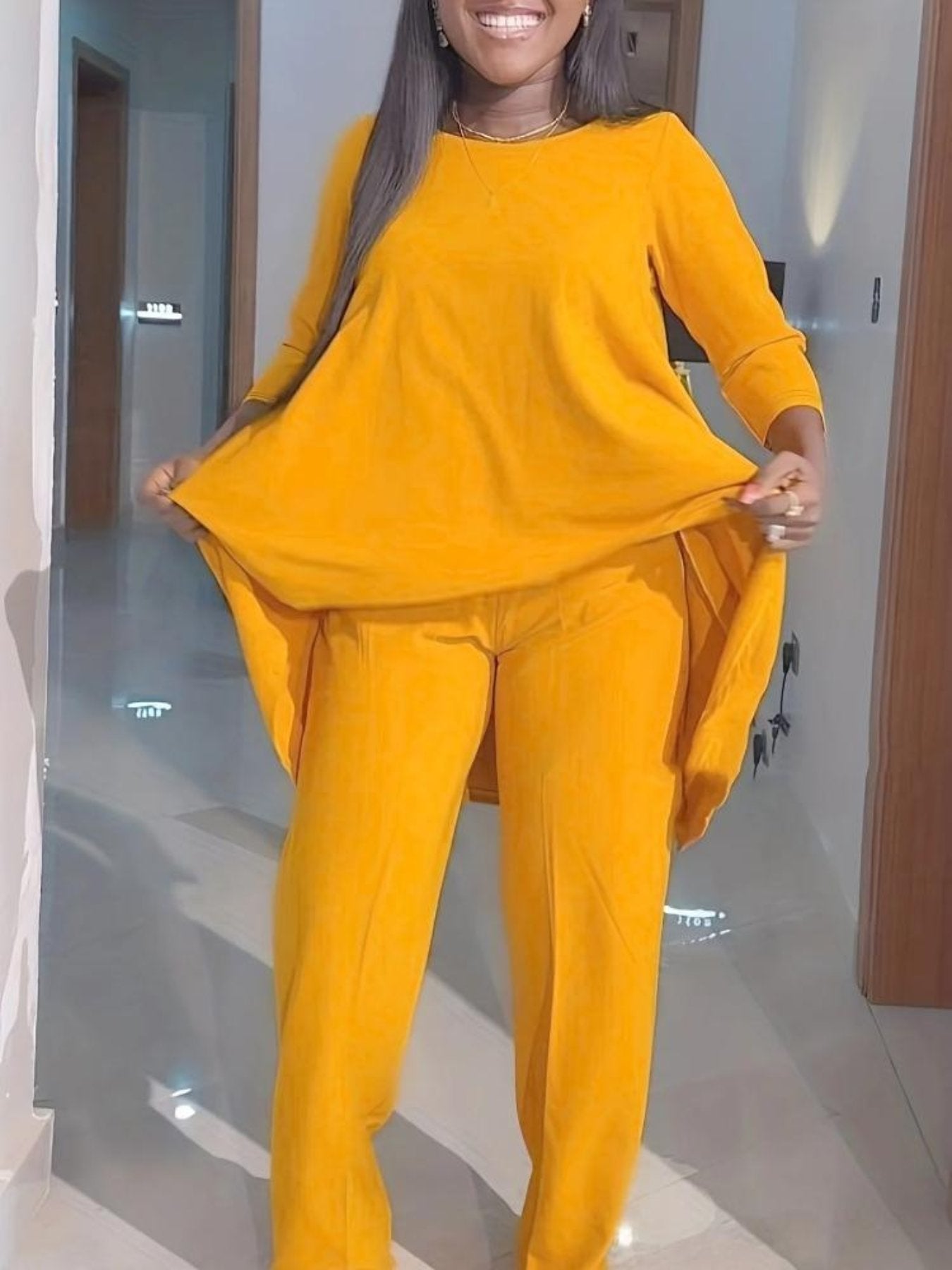 Long Sleeved Two Piece Loose Fit Outfit - Image 13