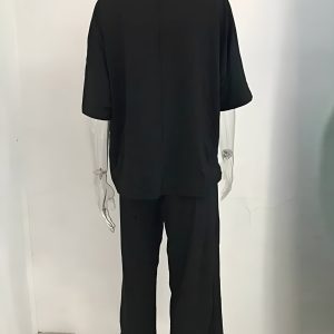 Fashionable Short Sleeve T Shirt And Straight Pant Set - Image 4