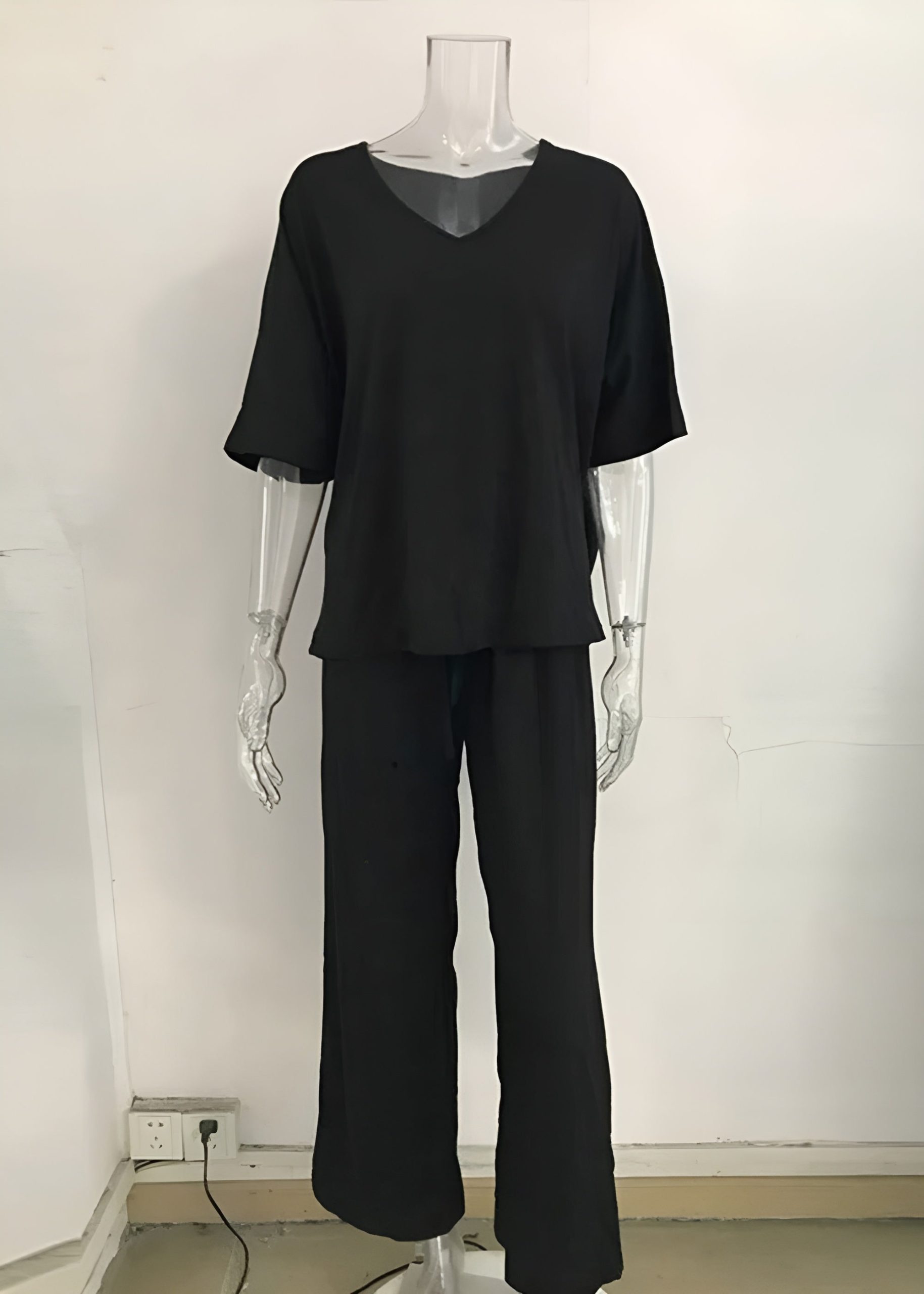 Fashionable Short Sleeve T Shirt And Straight Pant Set - Image 5