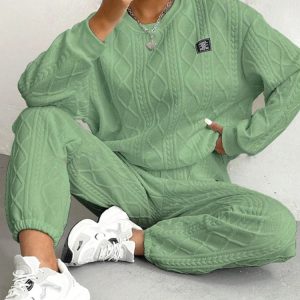 2 Piece Casual Sweatshirt And Comfy Pant Set - Image 8