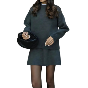 Cozy Knit Sweater And Skirt Two Piece Set - Image 7