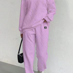 2 Piece Casual Sweatshirt And Comfy Pant Set - Image 3