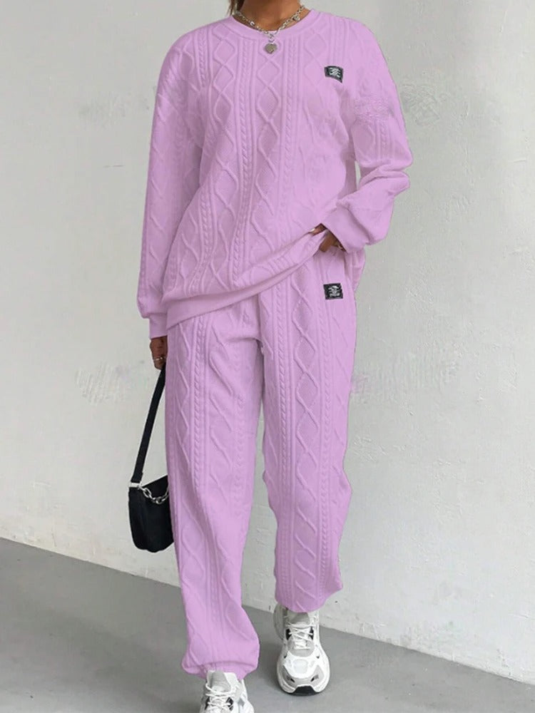 2 Piece Casual Sweatshirt And Comfy Pant Set - Image 3