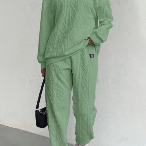 2 Piece Casual Sweatshirt And Comfy Pant Set