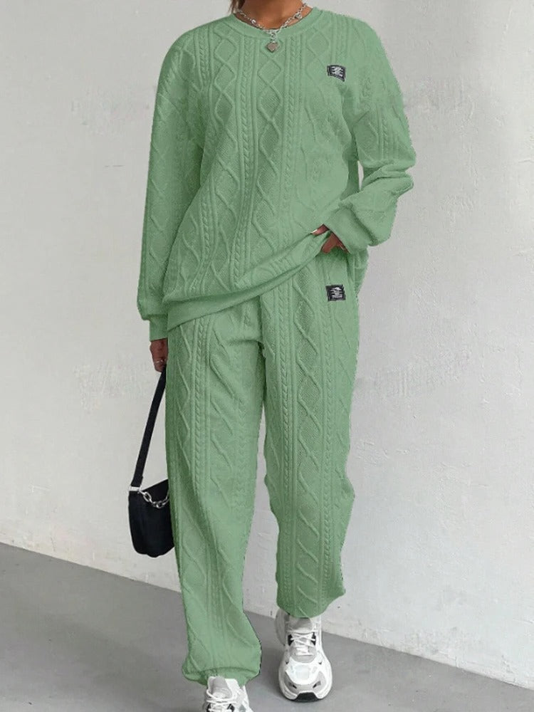 2 Piece Casual Sweatshirt And Comfy Pant Set - Image 1