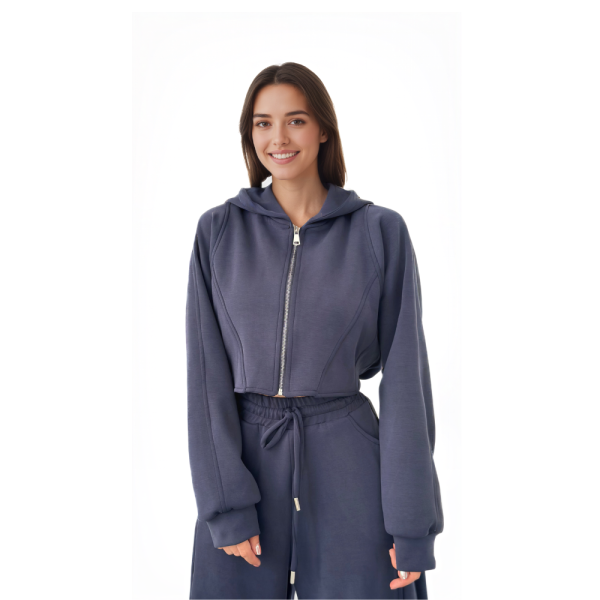 Minimal Zip Hoodie Matching Pant Set