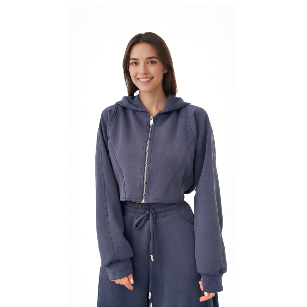 Minimal Zip Hoodie Matching Pant Set - Image 4