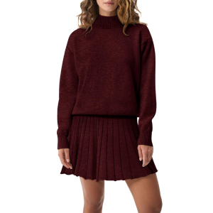 Two Piece Knit Sweater With Mini Skirt Set For Women - Image 3