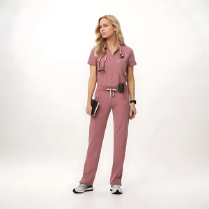 Professional Scrub Set For Women With One Pocket Top And Cargo Pants - Image 5